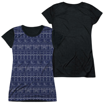 Regular Show Rs Pattern juniors black back t-shirt