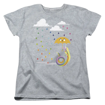 Athletic heather women's t-shirt with Adventure Time Lady In The Rain graphic