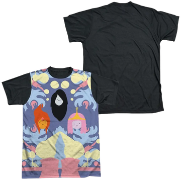 Adventure Time Pb, Fp & Marceline men's black back t-shirt