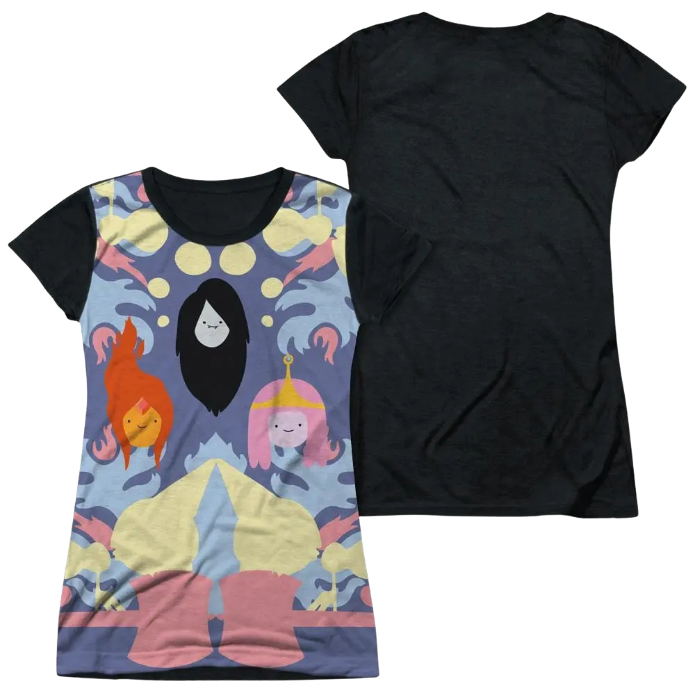Adventure Time Pb, Fp & Marceline - Juniors Black Back T-Shirt Adventure Time