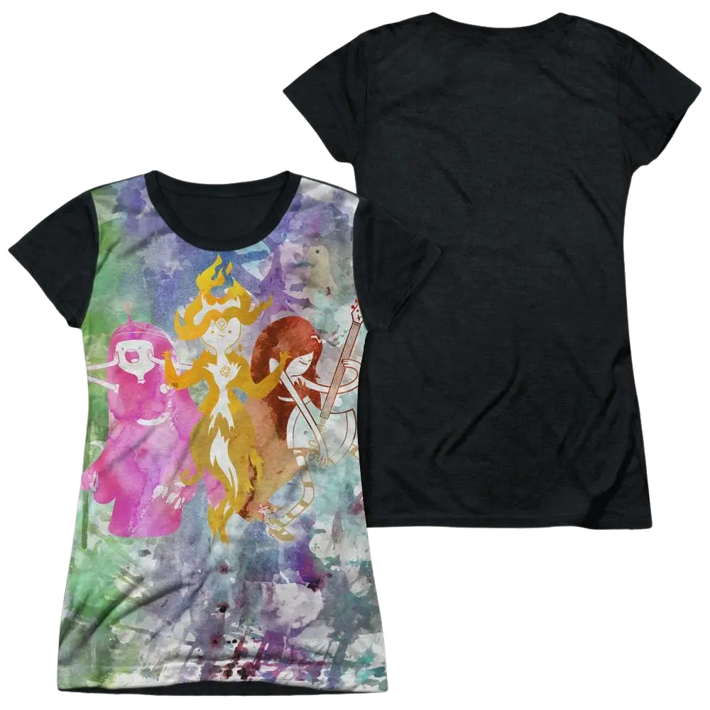 Adventure Time Three Ladies - Juniors Black Back T-Shirt Adventure Time