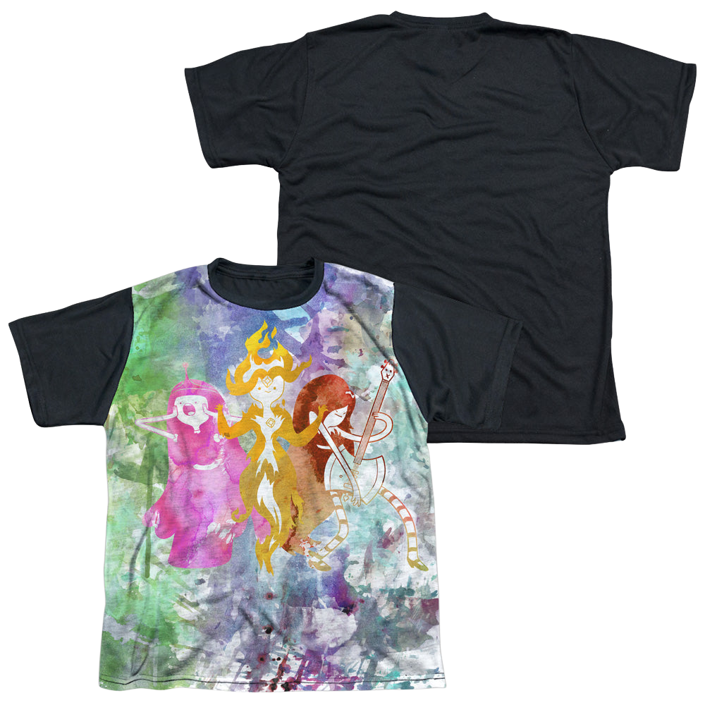 Adventure Time Three Ladies - Youth Black Back T-Shirt Youth Black Back T-Shirt (Ages 8-12) Adventure Time