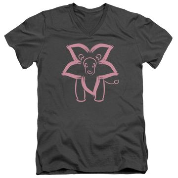 Charcoal men's v-neck t-shirt with Steven Universe Lion graphic