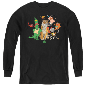 Black youth long sleeve t-shirt with Uncle Grandpa Group graphic