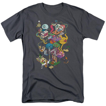 Charcoal men's regular fit t-shirt with Uncle Grandpa Inside The Rv graphic