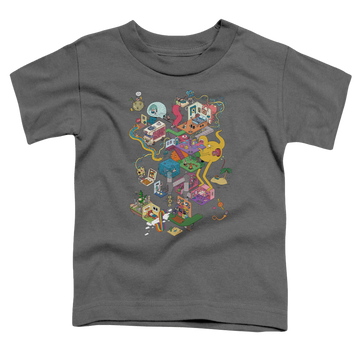 Charcoal toddler t-shirt with Uncle Grandpa Inside The Rv graphic