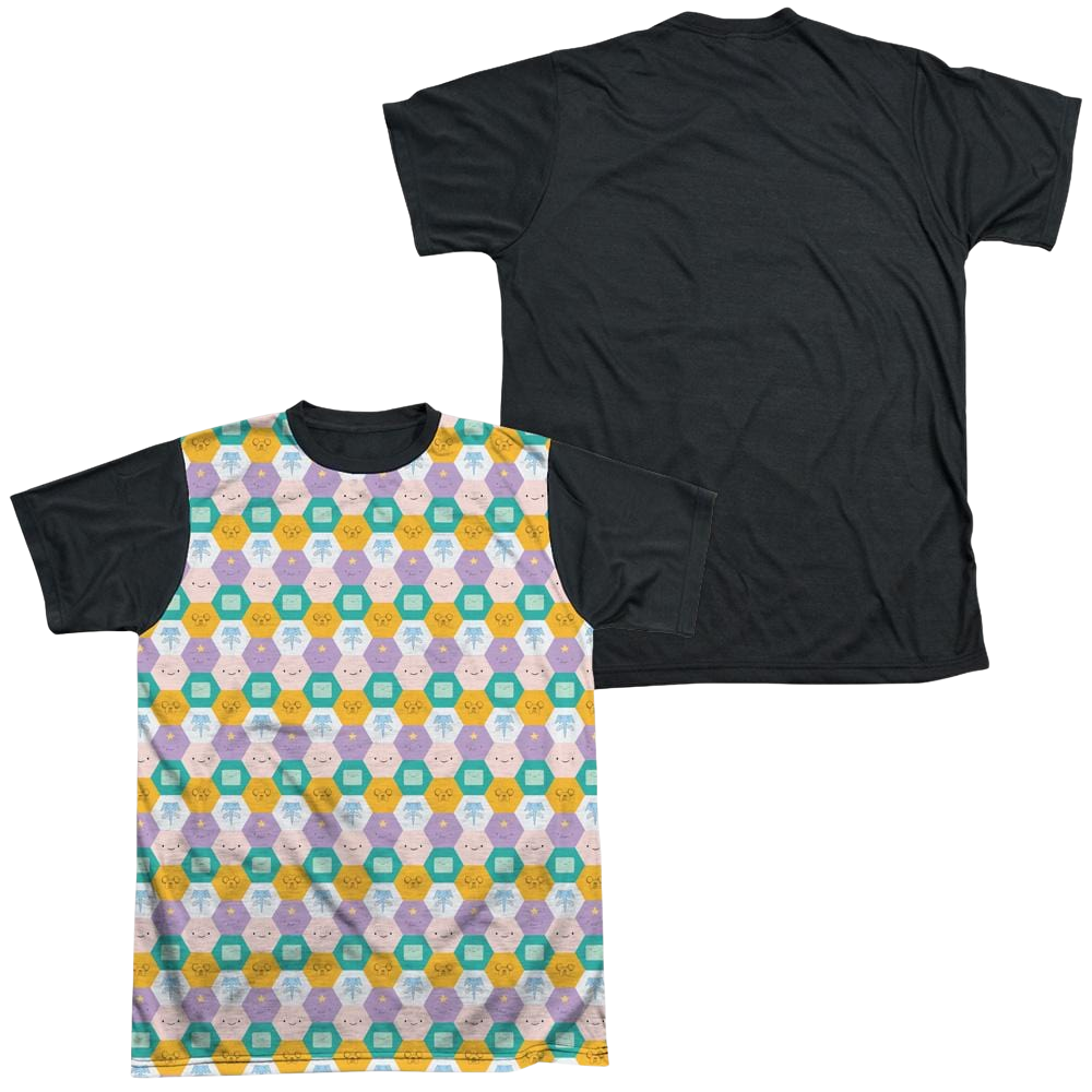 Adventure Time Hexagon Pattern - Men's Black Back T-Shirt Men's Black Back T-Shirt Adventure Time