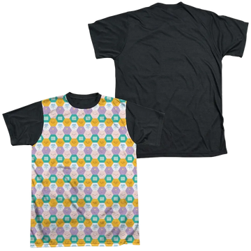 Adventure Time Hexagon Pattern men's black back t-shirt