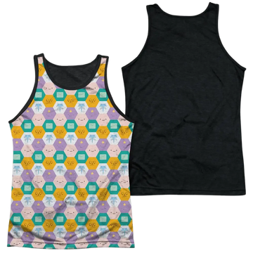 Adventure Time Hexagon Pattern men's black back tank