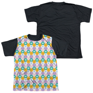 Adventure Time Hexagon Pattern youth black back t-shirt for ages 8 to 12