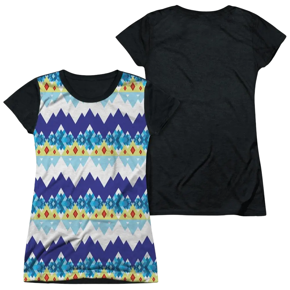 Adventure Time Ice King Geometric - Juniors Black Back T-Shirt Adventure Time