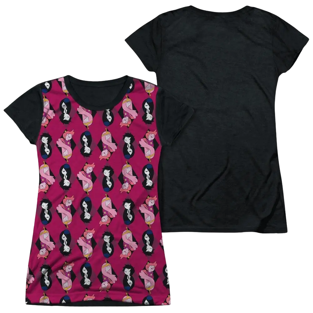 Adventure Time Allover Diamonds - Juniors Black Back T-Shirt Adventure Time