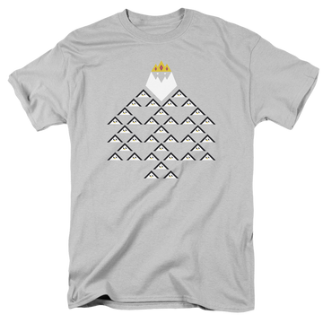 Silver men's regular fit t-shirt with Adventure Time ICE KING TRIANGLE graphic
