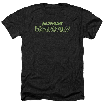 Charcoal men's heather t-shirt with Dexter's Laboratory Dexters Logo graphic
