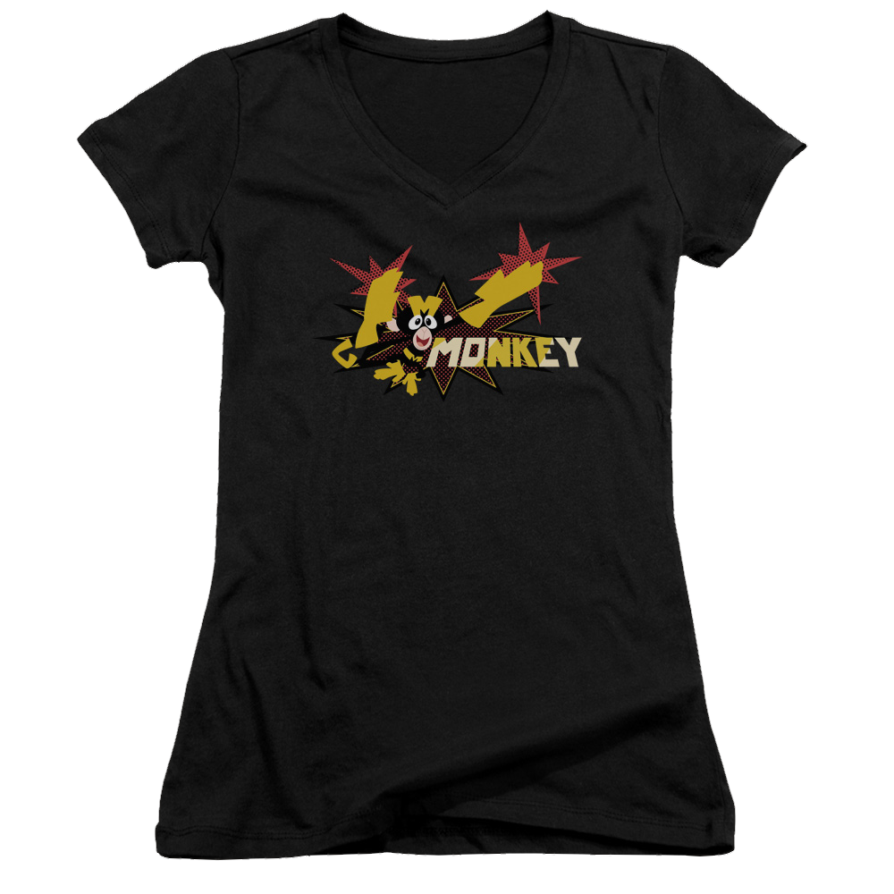 Dexter's Laboratory Monkey - Juniors V-Neck T-Shirt Juniors V-Neck T-Shirt Dexter's Laboratory