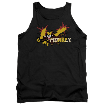 Black men's tank with Dexter's Laboratory Monkey graphic