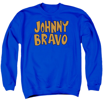 Royal men's crewneck sweatshirt with Johnny Bravo Jb Logo graphic