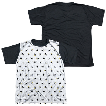 Johnny Bravo Bravo All Over youth black back t-shirt for ages 8 to 12