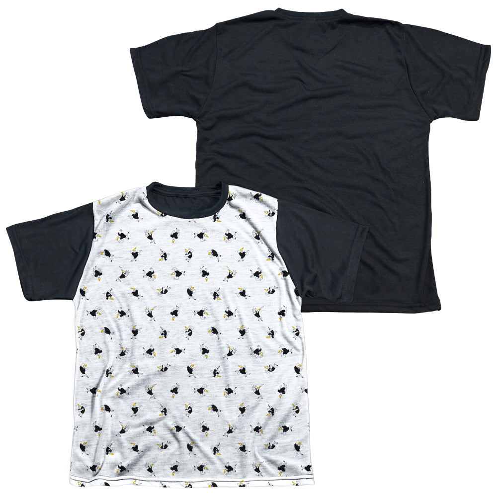 Johnny Bravo Bravo All Over - Youth Black Back T-Shirt Youth Black Back T-Shirt (Ages 8-12) Johnny Bravo