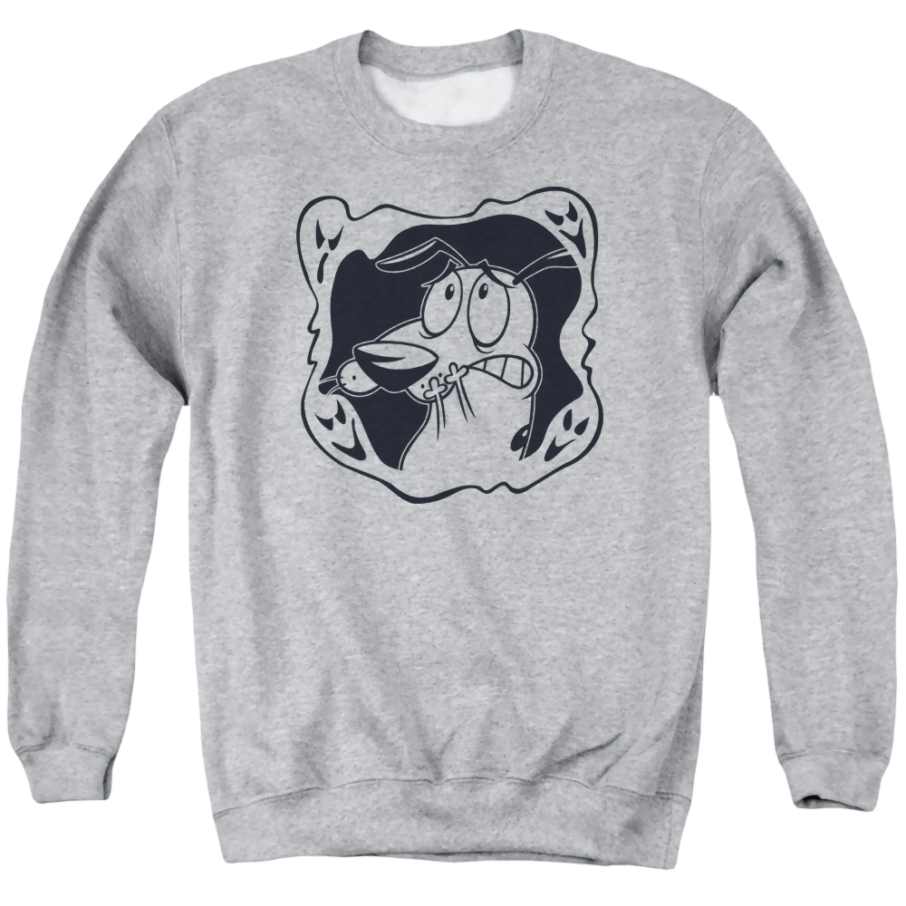 Courage The Cowardly Dog Ghost Frame - Men's Crewneck Sweatshirt Men's Crewneck Sweatshirt Courage the Cowardly Dog