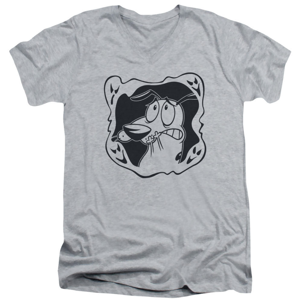Courage The Cowardly Dog Ghost Frame - Men's V-Neck T-Shirt Men's V-Neck T-Shirt Courage the Cowardly Dog