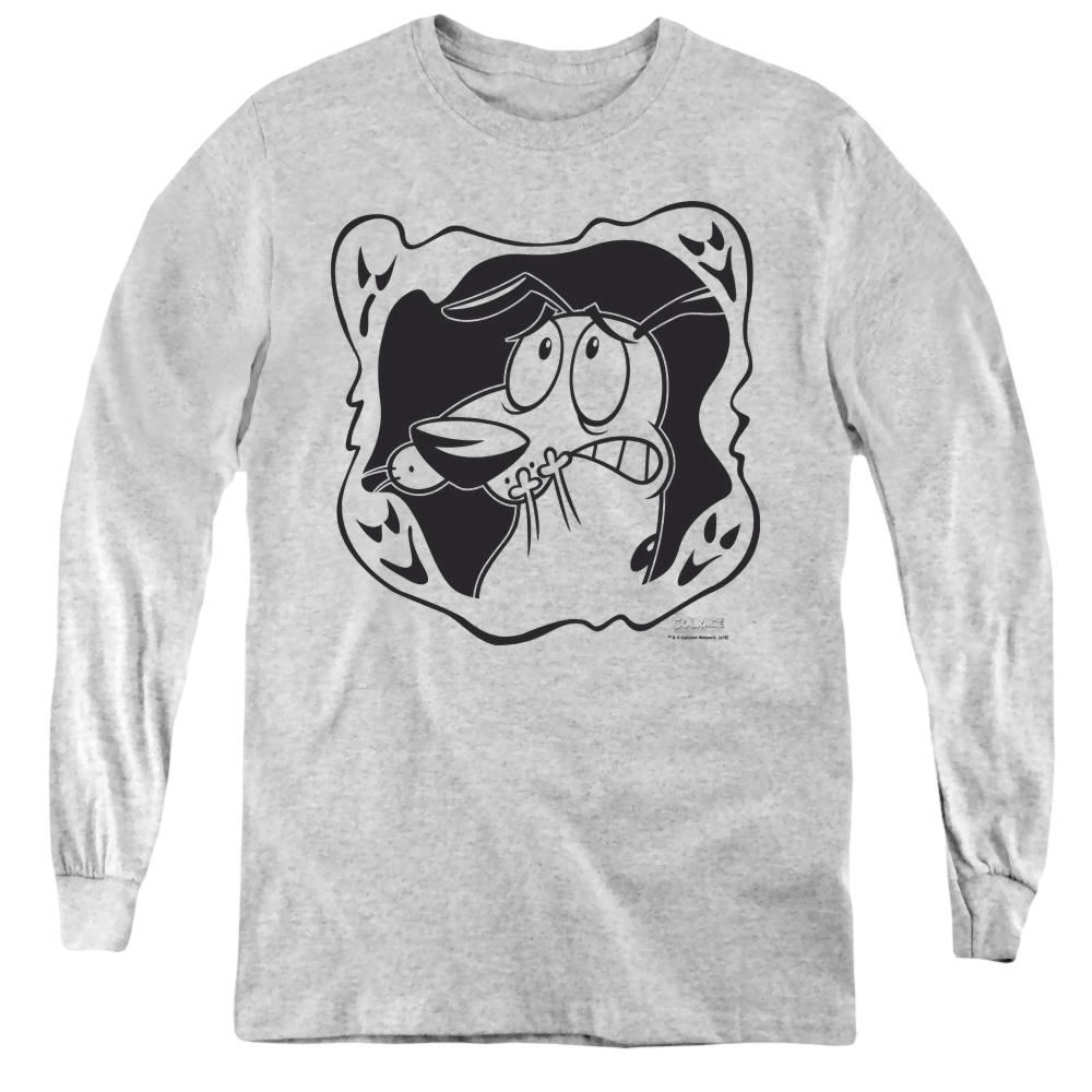 Courage the Cowardly Dog Ghost Frame - Youth Long Sleeve T-Shirt Youth Long Sleeve T-Shirt Courage the Cowardly Dog