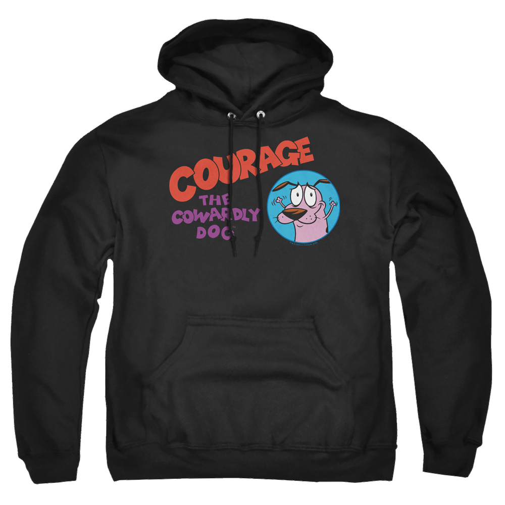Courage The Cowardly Dog Courage Logo - Pullover Hoodie Pullover Hoodie Courage the Cowardly Dog