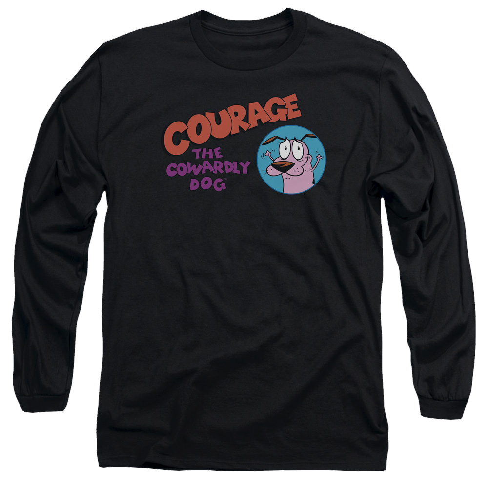 Courage The Cowardly Dog Courage Logo - Men's Long Sleeve T-Shirt Men's Long Sleeve T-Shirt Courage the Cowardly Dog