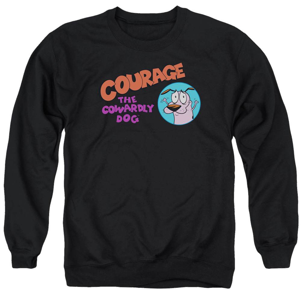 Courage The Cowardly Dog Courage Logo - Men's Crewneck Sweatshirt Men's Crewneck Sweatshirt Courage the Cowardly Dog