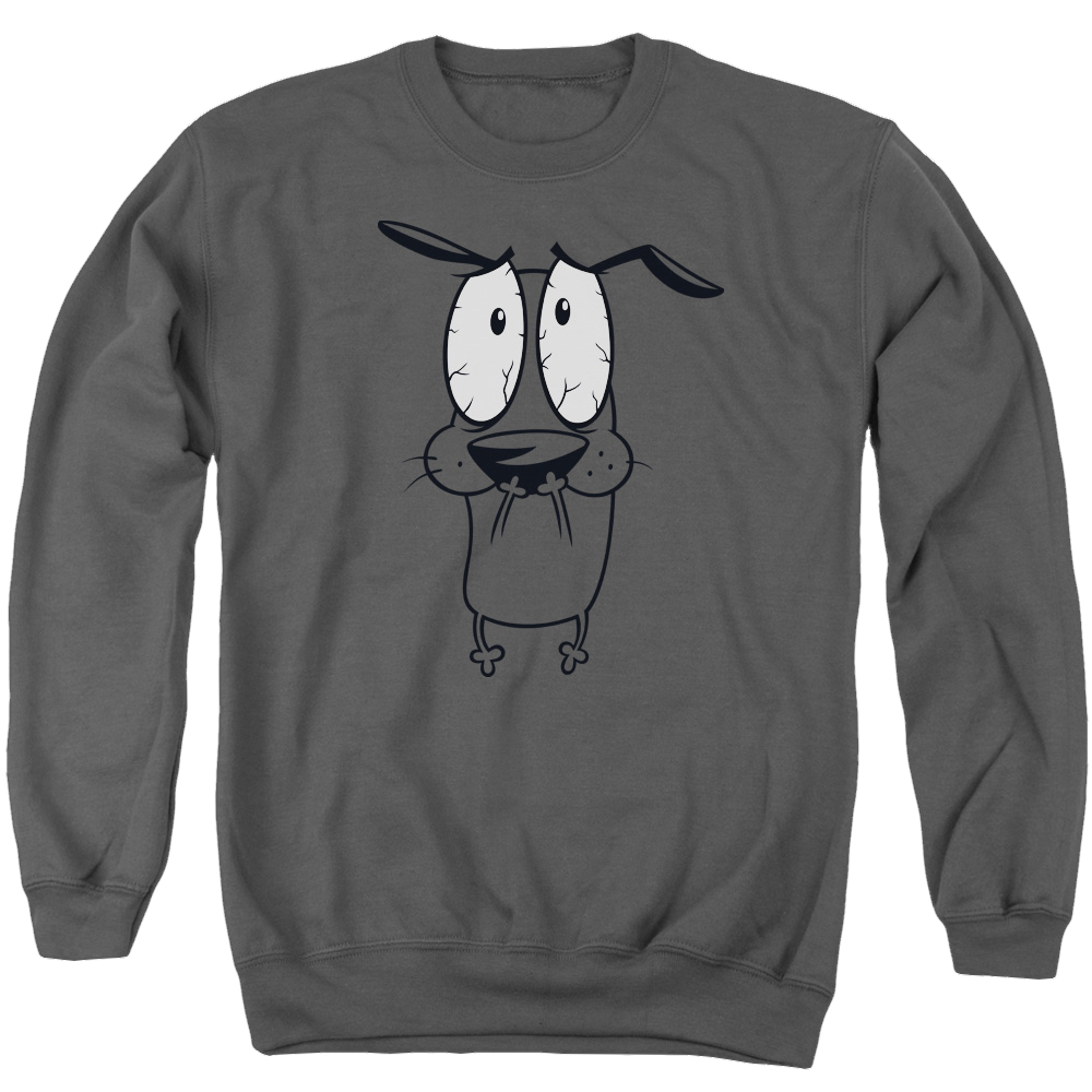 Courage The Cowardly Dog Scared - Men's Crewneck Sweatshirt Men's Crewneck Sweatshirt Courage the Cowardly Dog