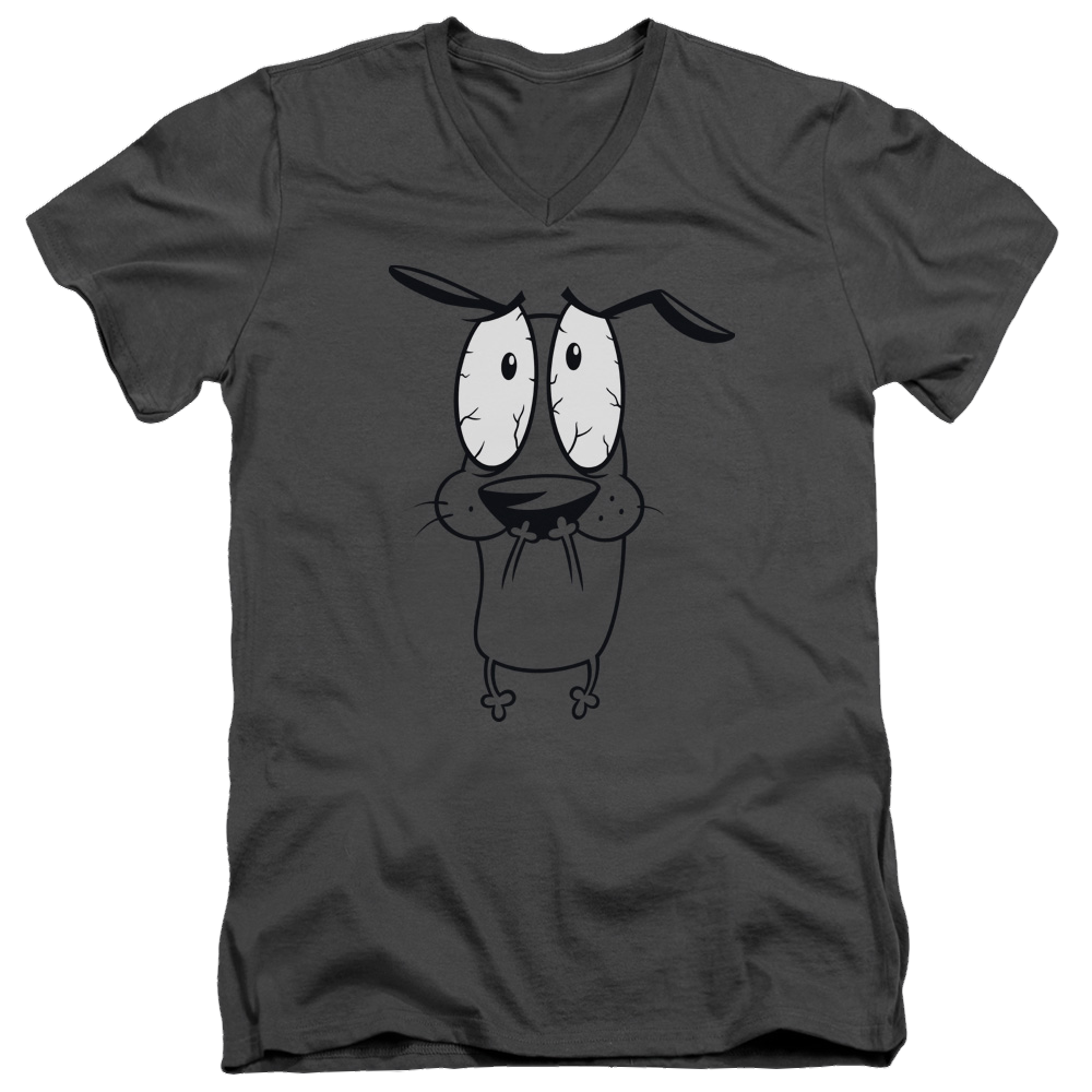 Courage The Cowardly Dog Scared - Men's V-Neck T-Shirt Men's V-Neck T-Shirt Courage the Cowardly Dog