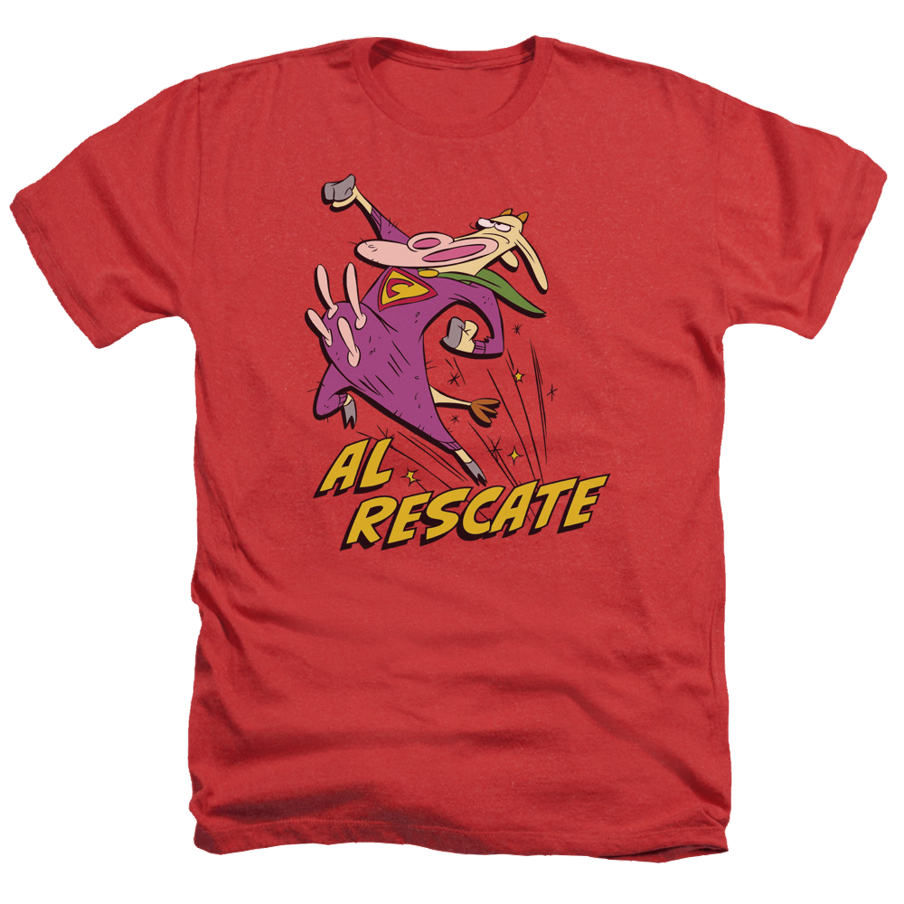 Cow and Chicken Al Rescate - Men's Heather T-Shirt Men's Heather T-Shirt Cow and Chicken