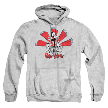 Athletic heather pullover hoodie with The Grim Adventures of Billy & Mandy Grim Adventures graphic