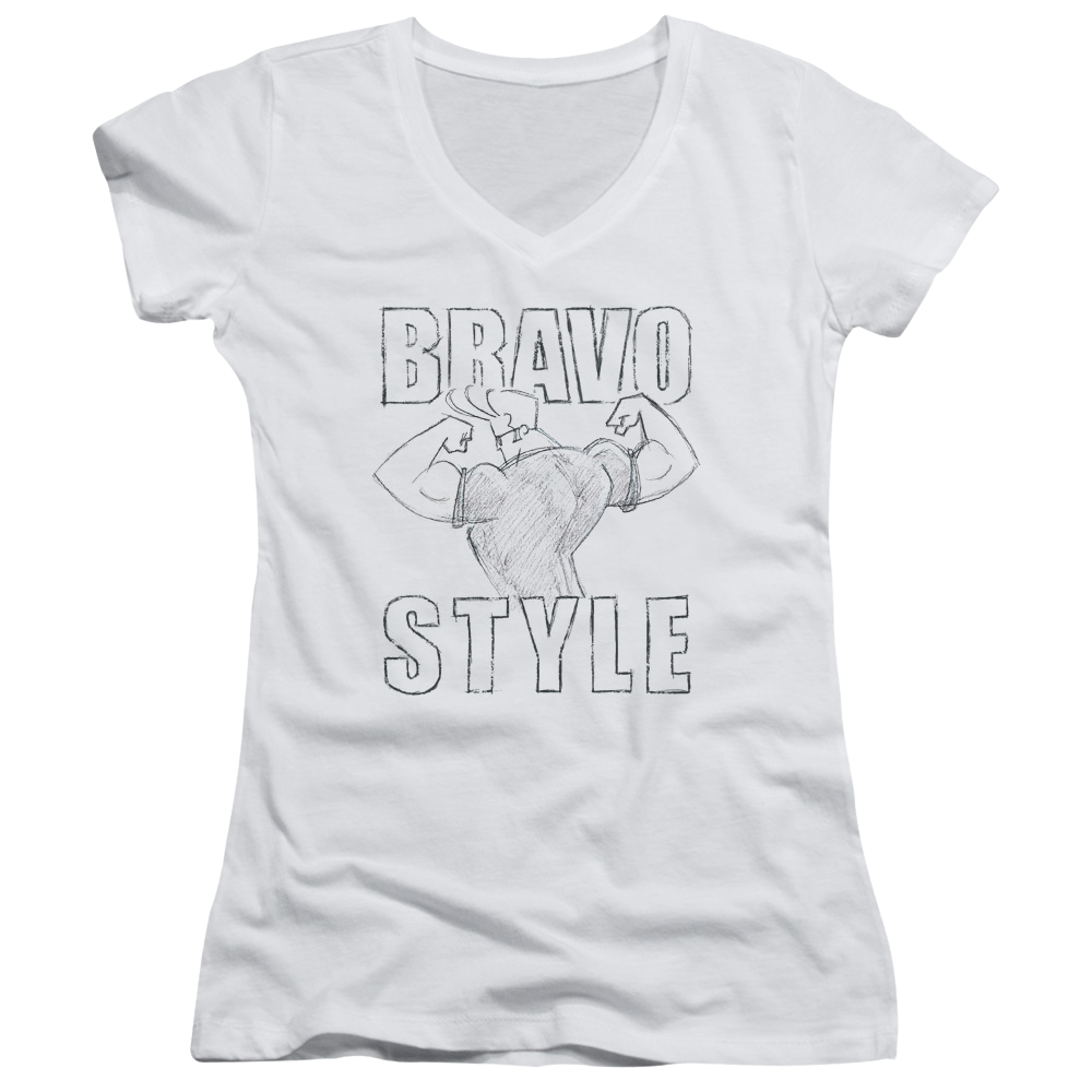 Johnny Bravo Bravo Style Juniors V-Neck T-Shirt Juniors V-Neck T-Shirt Johnny Bravo