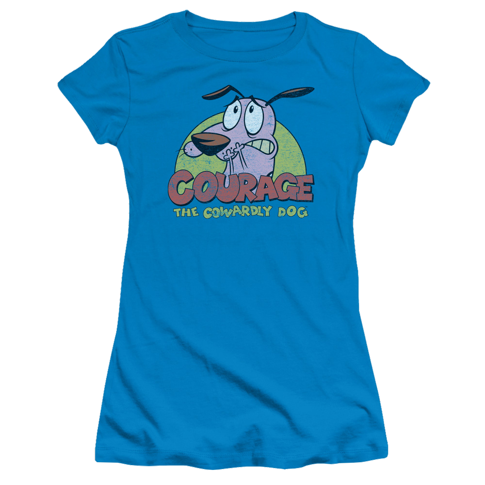 Courage The Cowardly Dog Colorful Courage - Juniors T-Shirt Juniors T-Shirt Courage the Cowardly Dog