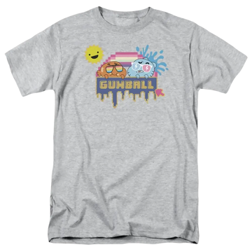 Athletic heather men's regular fit t-shirt with The Amazing World of Gumball Sunshine graphic