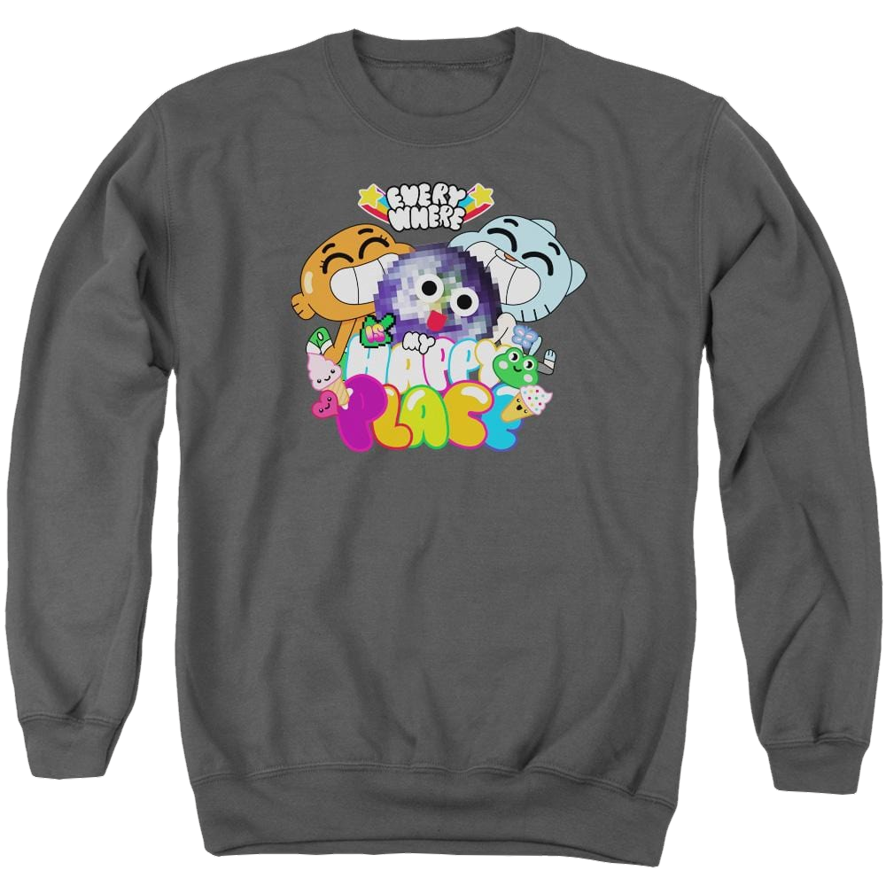 The Amazing World Of Gumball Happy Place Men's Crewneck Sweatshirt Men's Crewneck Sweatshirt The Amazing World Of Gumball