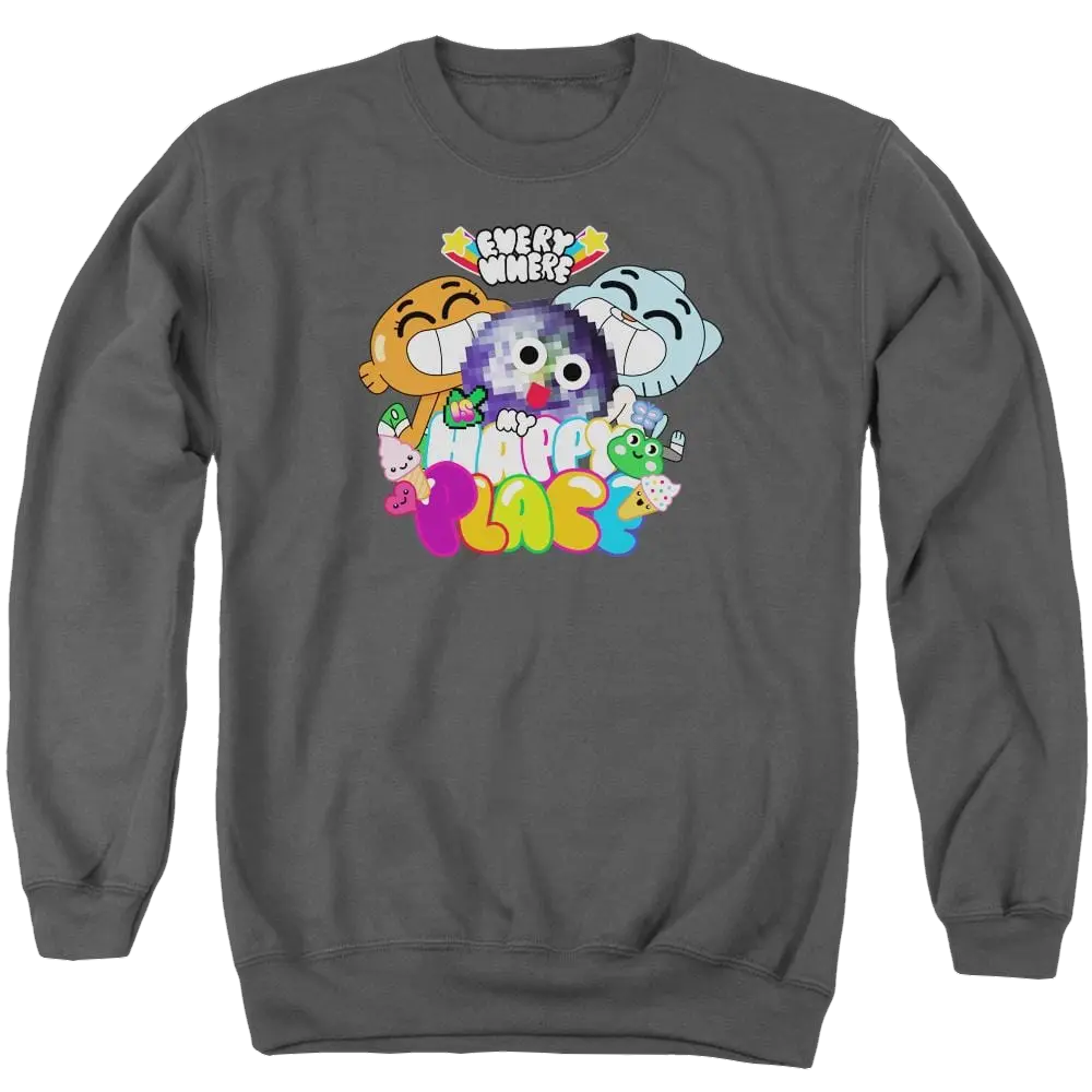 The Amazing World Of Gumball Happy Place Men's Crewneck Sweatshirt The Amazing World Of Gumball