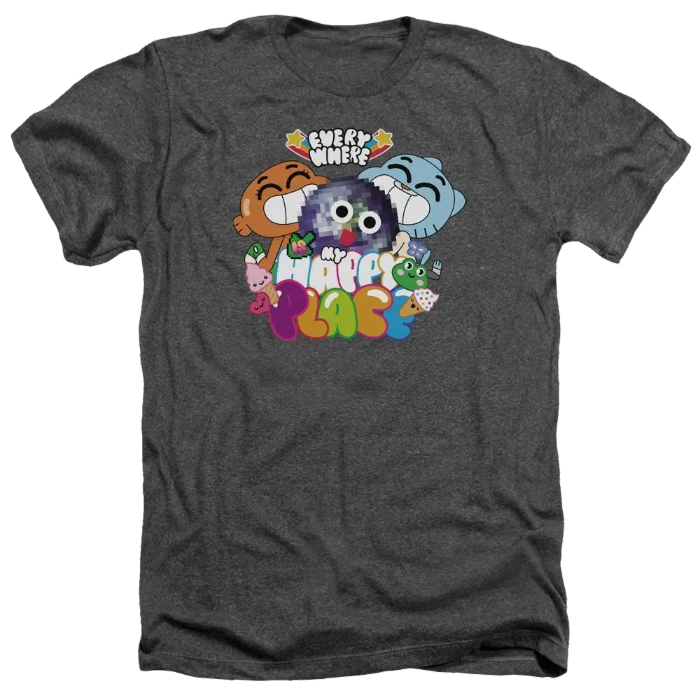 The Amazing World Of Gumball Happy Place Men's Heather T-Shirt The Amazing World Of Gumball