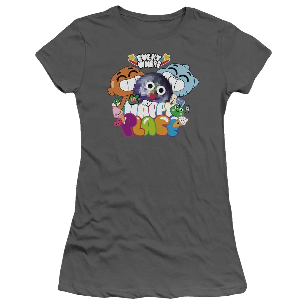 The Amazing World Of Gumball Happy Place Juniors T-Shirt The Amazing World Of Gumball