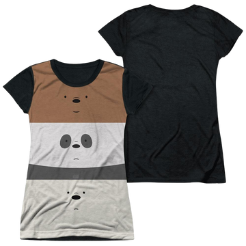 We Bare Bears Stack juniors black back t-shirt