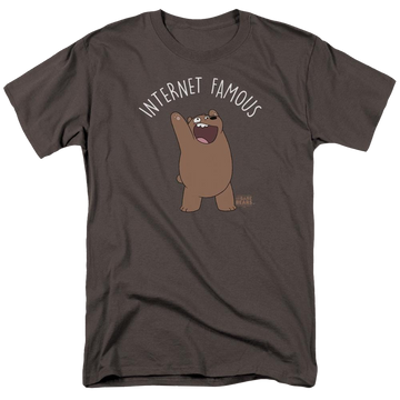 Charcoal men's regular fit t-shirt with We Bare Bears Internet Famous graphic