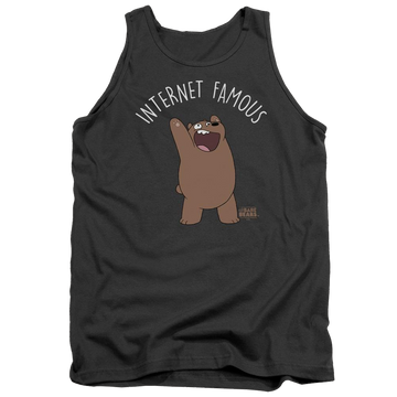 Charcoal men's tank with We Bare Bears Internet Famous graphic