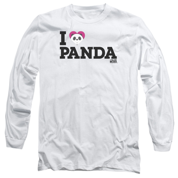 White men's long sleeve t-shirt with We Bare Bears Heart Panda graphic