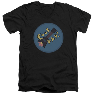 Black men's v-neck t-shirt with Steven Universe Cool Dad graphic