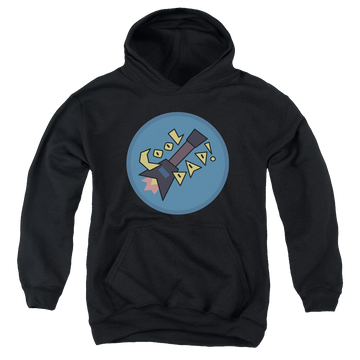 Black youth hoodie for ages 8 to 12 with Steven Universe Cool Dad graphic