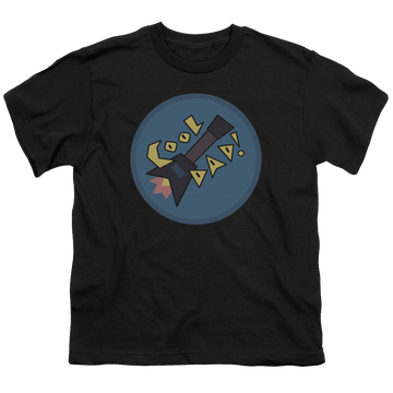 Black youth t-shirt for ages 8 to 12 with Steven Universe Cool Dad graphic