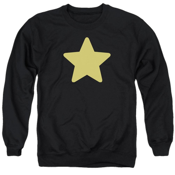 Black men's crewneck sweatshirt with Steven Universe Greg Star graphic