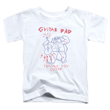 White toddler t-shirt with Steven Universe Guitar Dad graphic