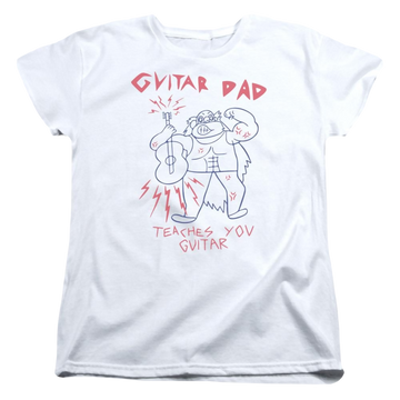 White women's t-shirt with Steven Universe Guitar Dad graphic